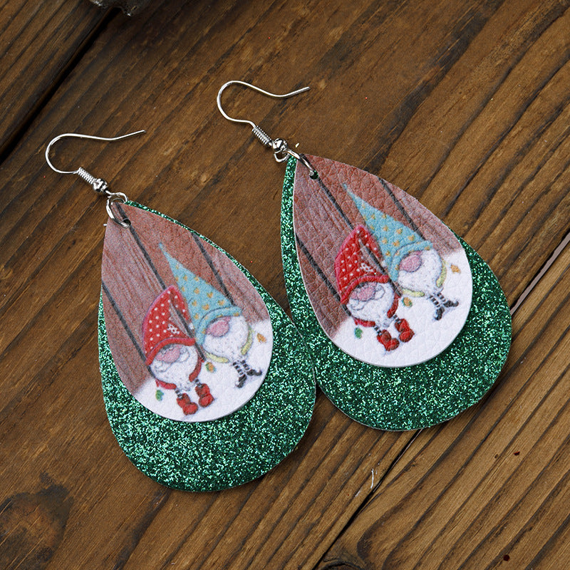 Wholesale Christmas Leather Earrings